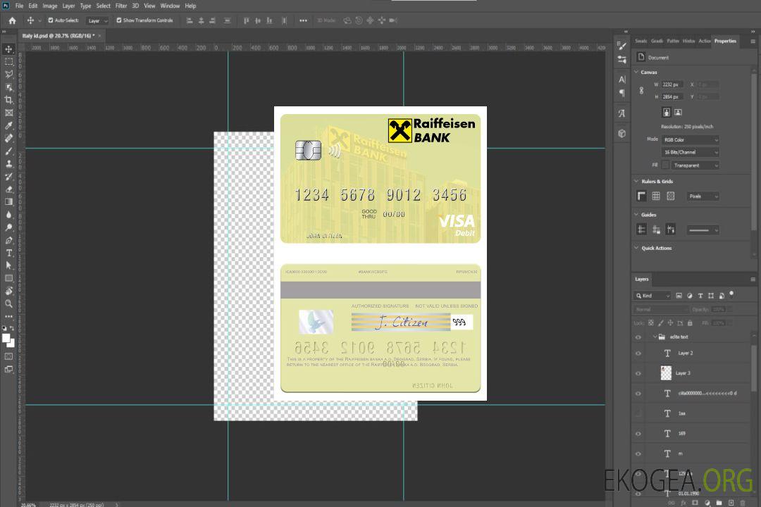Serbie Raiffeisen banka a.d. Carte de débit Visa pour Belgrade template